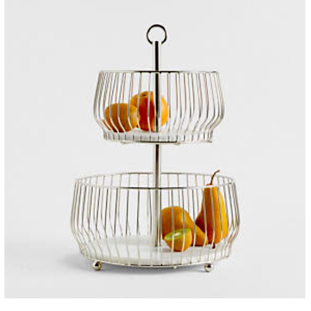 Crate and barrel Cora 2-tier fruit and vegetable basket.